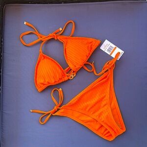 NWT Michael Kors Bright Orange Bikini 🍊 size Small